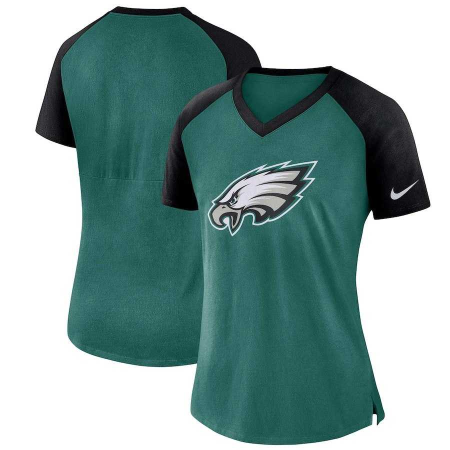 Women Philadelphia Eagles Nike Top V Neck T-Shirt Midnight Green Black,We sell and wholesale Women Philadelphia Eagles Nike Top V Neck T-Shirt Midnight Green Black on line form chian!